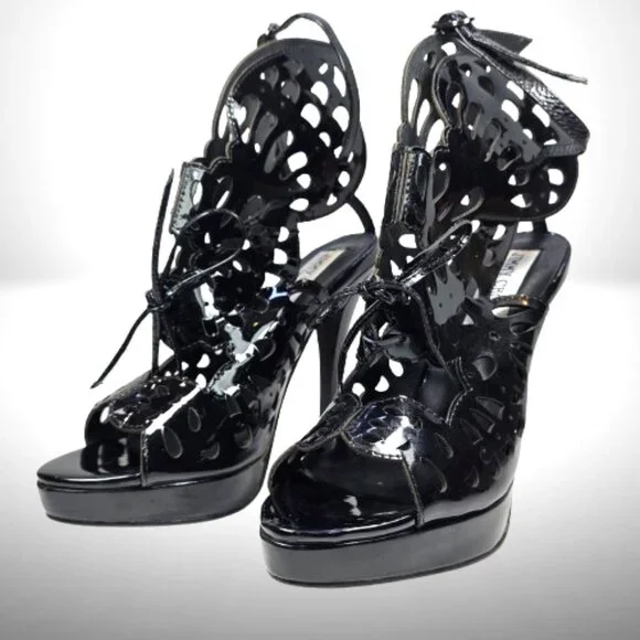 Jimmy Choo Patent Leather Gladiator Sandals Size: 37 - New - Picture 4 of 14
